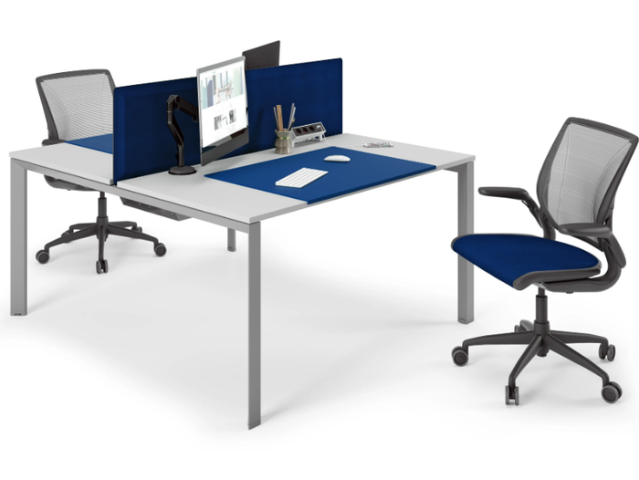 DELTA SLIM - Sectional office desk with sound absorbing screens _ Cider Edition